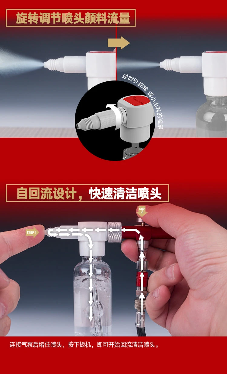 HM-160 Modular Wash Free Airbrush Kit 9 HM-160 Modular Wash Free Airbrush Kit - Image 7